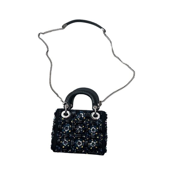 Dior Mini Lady Dior Python Limited Edition beaded swarovski bag - Picture 3 of 16
